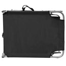 vidaXL fekete acél és szövet összecsukható napozóágy napellenzővel