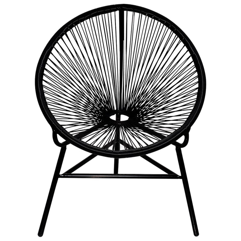 vidaXL fekete polyrattan kerti kagylószék