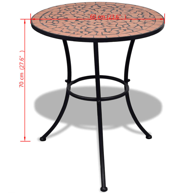 vidaXL terrakotta mozaik bisztró asztal 60 cm
