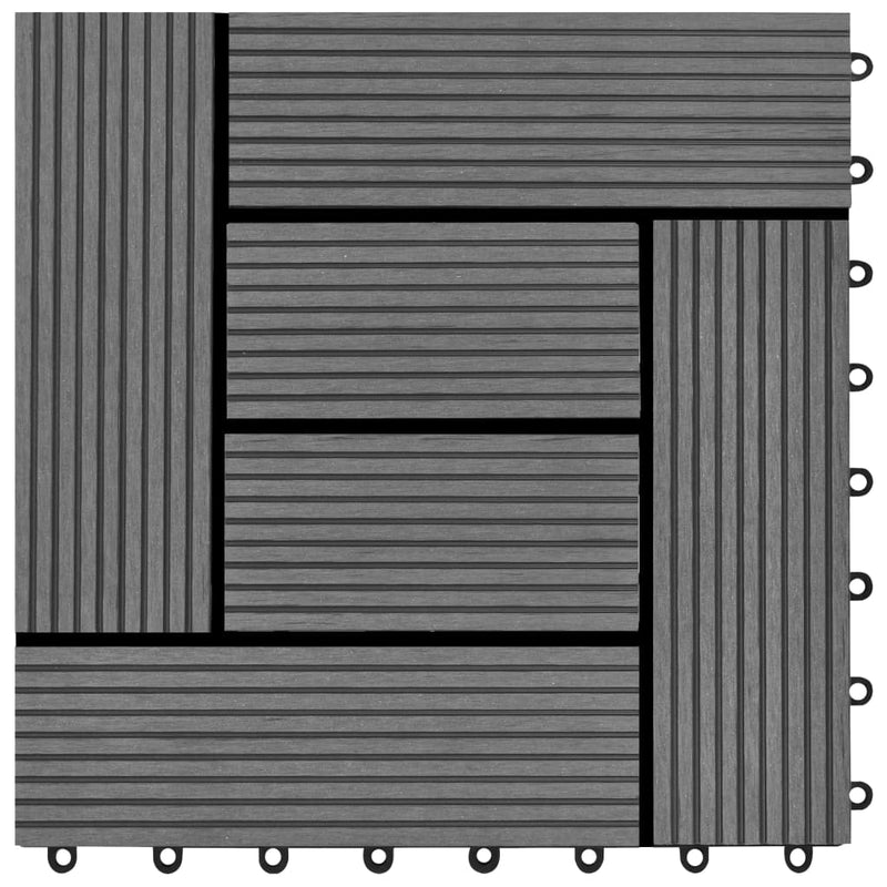 Szürke 11 db 30 x 30 cm-es padló csempe WPC 1 m²
