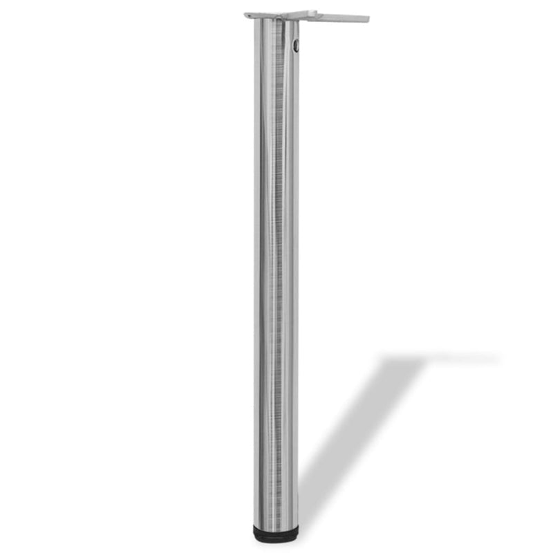 4 db állítható magasságú csiszolt nikkel asztalláb 710 mm
