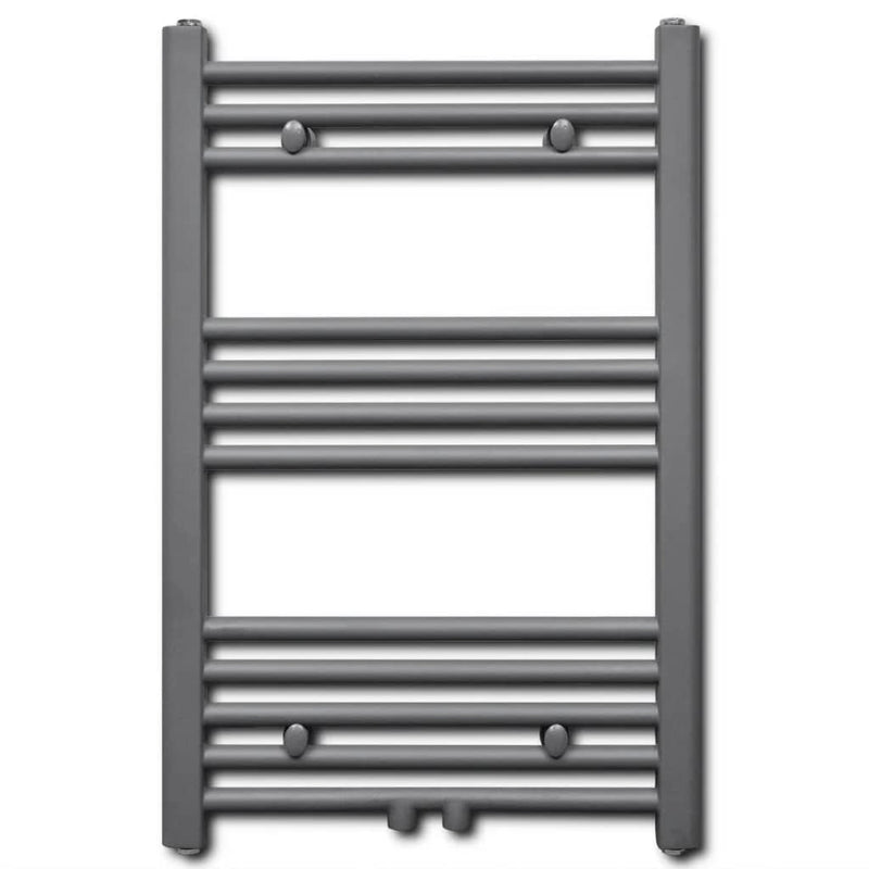 Szürke fürdőszobai egyenes törölközőtartó központi fűtéssel 500x764 mm