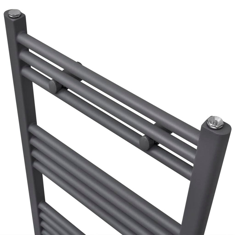 Szürke fürdőszobai egyenes törölközőtartó központi fűtéssel 500x764 mm
