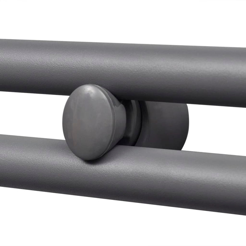 Szürke fürdőszobai egyenes törölközőtartó központi fűtéssel 500x764 mm