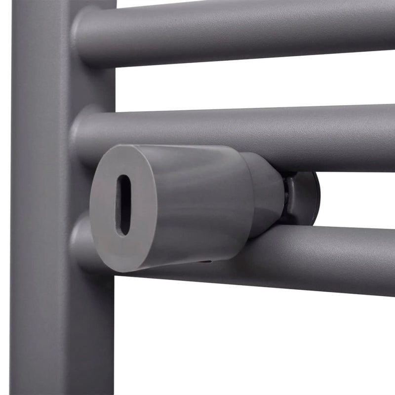 Szürke fürdőszobai egyenes törölközőtartó központi fűtéssel 600x1160mm