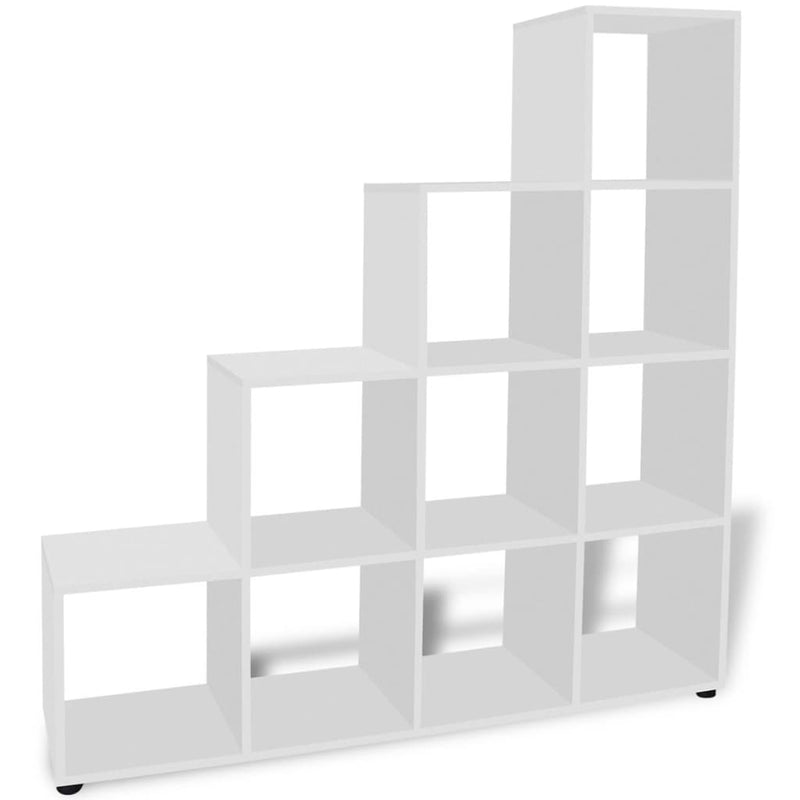 vidaXL fehér lépcsős könyvespolc/vitrines polc 142 cm