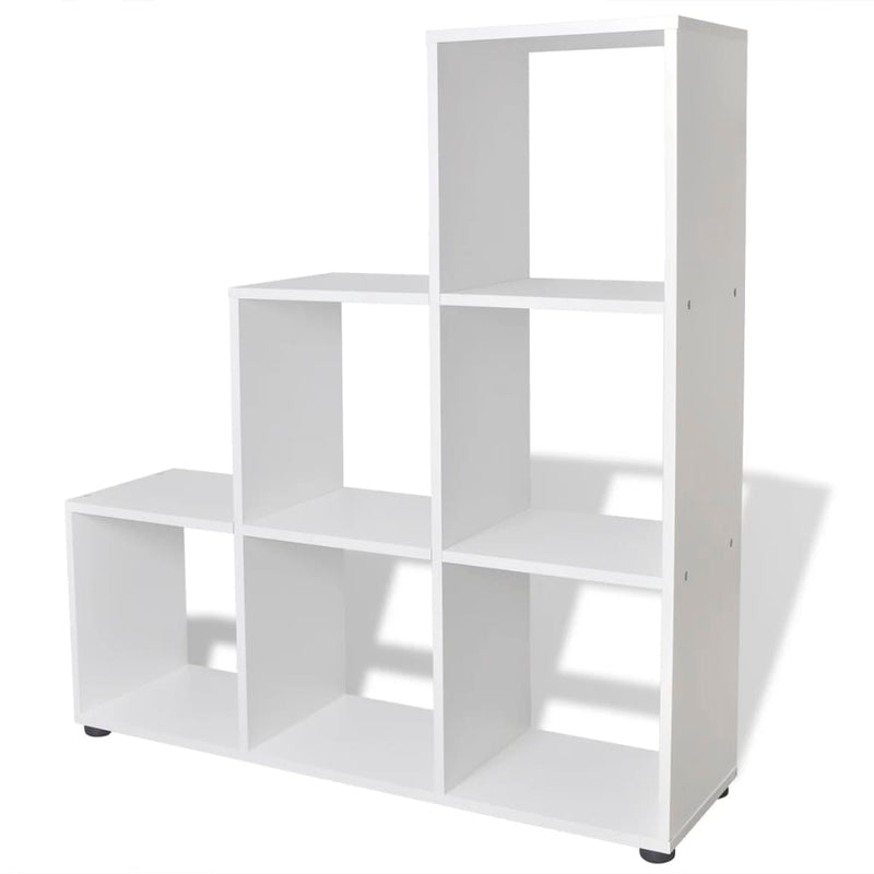 vidaXL fehér lépcső könyvespolc/vitrines polc 107 cm