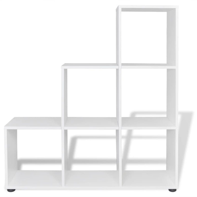 vidaXL fehér lépcső könyvespolc/vitrines polc 107 cm