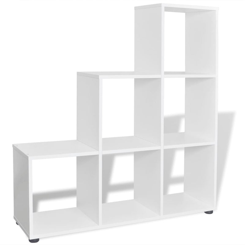 vidaXL fehér lépcső könyvespolc/vitrines polc 107 cm