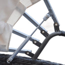 vidaXL barna polyrattan kültéri napozóágy tetővel