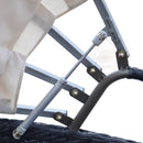 vidaXL fekete polyrattan kültéri napozóágy napellenzővel