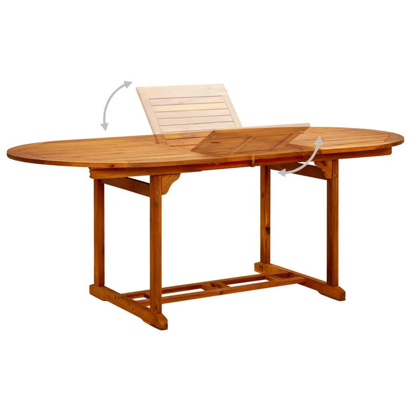 vidaXL tömör akácfa kerti asztal 200 x 100 x 75 cm