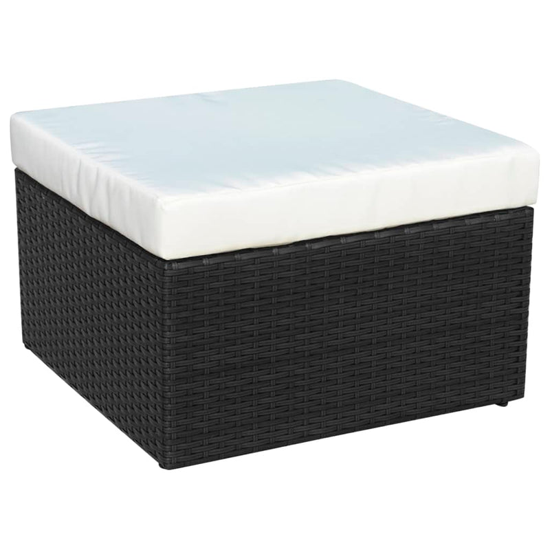 vidaXL fekete kerti polyrattan szék zsámollyal
