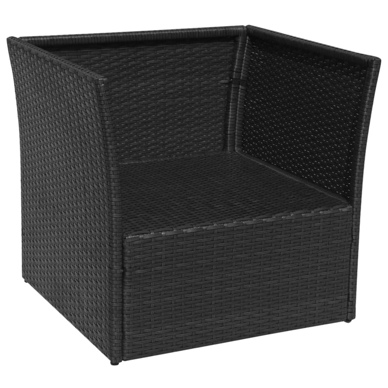 vidaXL fekete kerti polyrattan szék zsámollyal