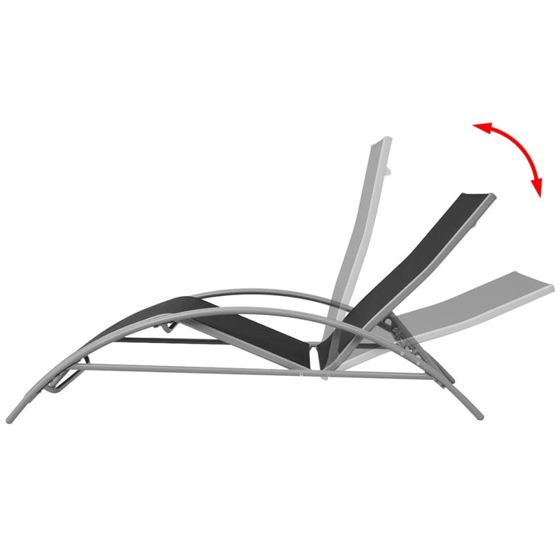 vidaXL fekete alumínium napozóágy