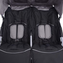 vidaXL szürke és fekete acél ikerbabakocsi