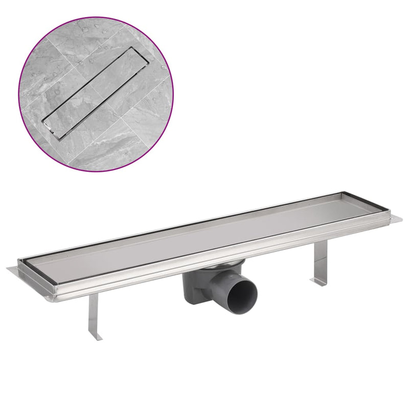 vidaXL 530x140 mm rozsdamentes acél lineáris zuhany csatorna