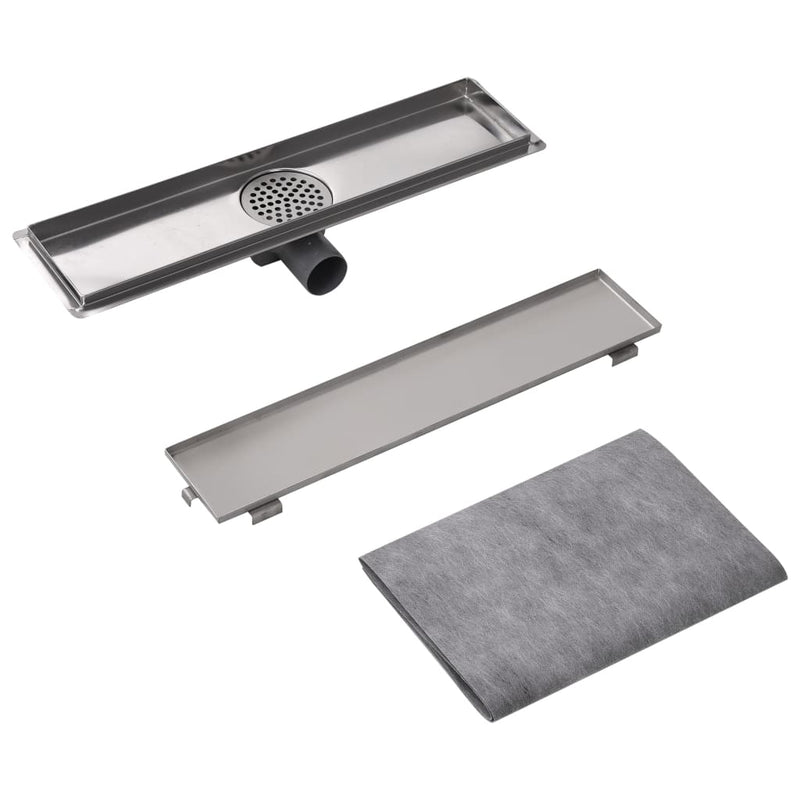 vidaXL 530x140 mm rozsdamentes acél lineáris zuhany csatorna