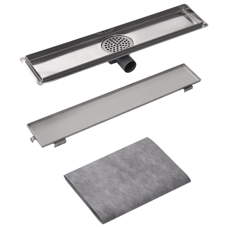 vidaXL 630x140 mm lineáris rozsdamentes acél zuhany lefolyó