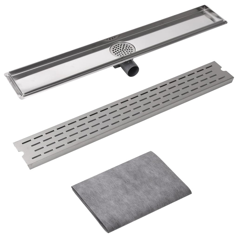 vidaXL 830x140 mm lineáris rozsdamentes acél zuhany lefolyó