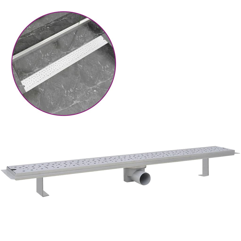 vidaXL pöttyös rozsdamentes acél zuhany lefolyóvezeték 930 x 140 mm
