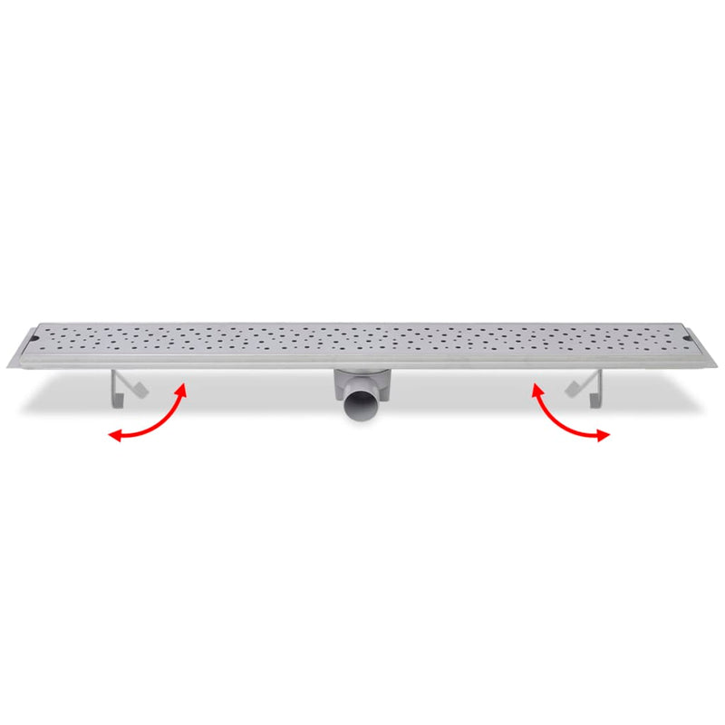 vidaXL pöttyös rozsdamentes acél zuhany lefolyóvezeték 930 x 140 mm