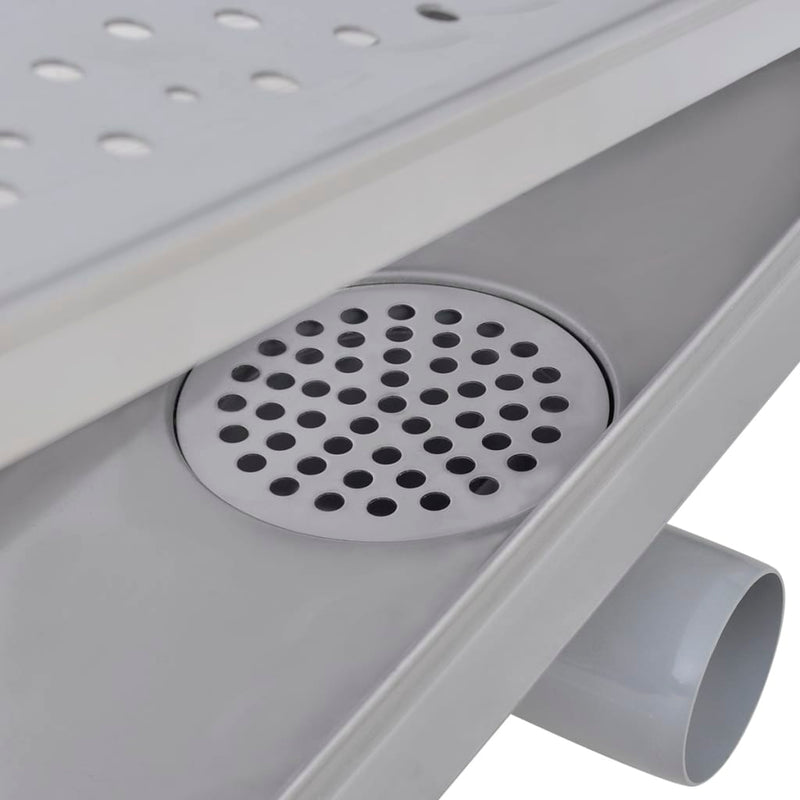 vidaXL pöttyös rozsdamentes acél zuhany lefolyóvezeték 930 x 140 mm