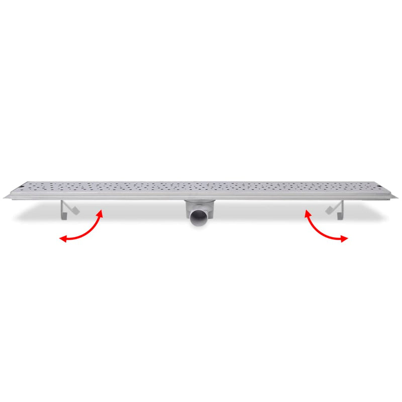 vidaXL pöttyös rozsdamentes acél zuhany lefolyóvezeték 1030 x 140 mm