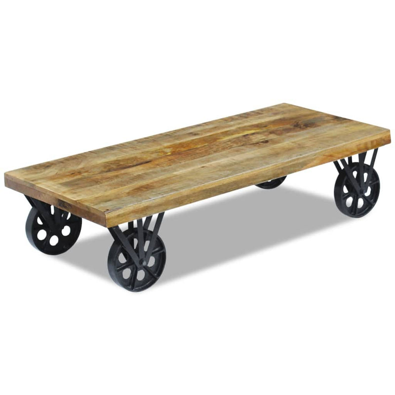 vidaXL 120x60x30 cm Tömör mangófa dohányzóasztal