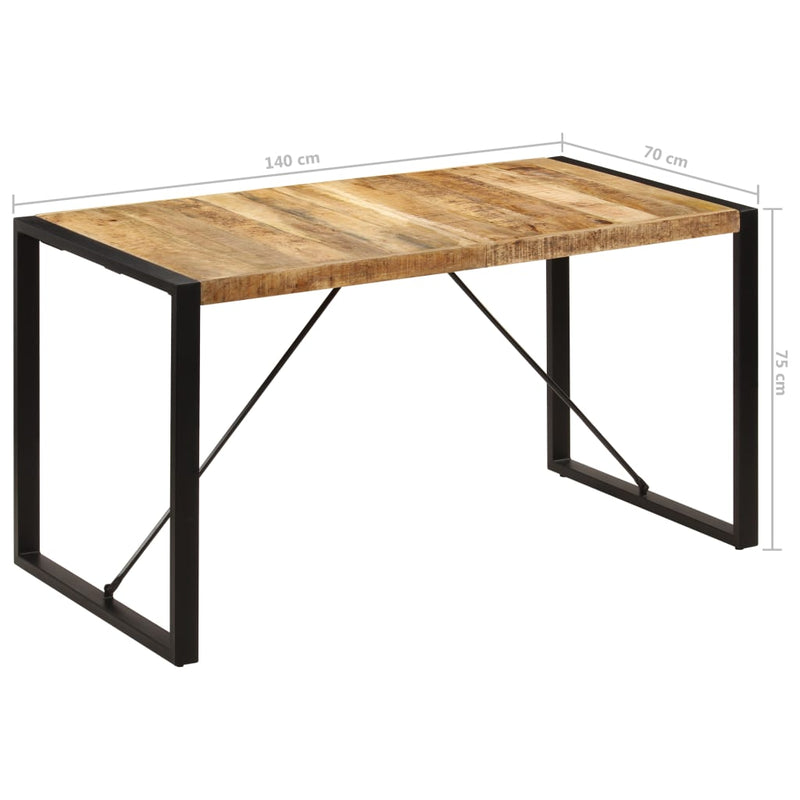 vidaXL tömör mangófa étkezőasztal 140 x 70 x 75 cm