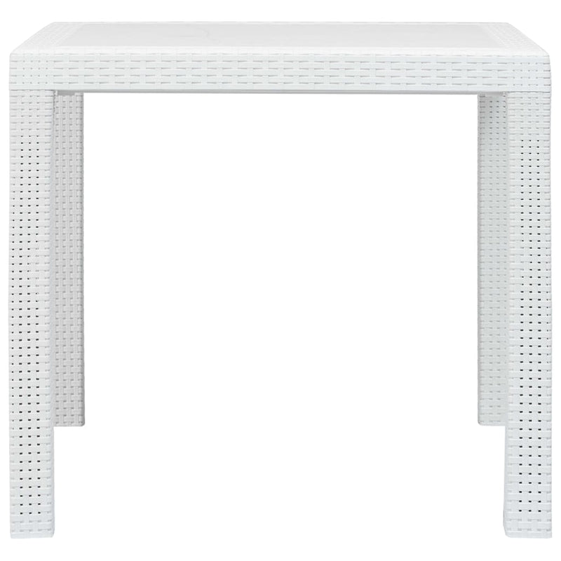 vidaXL fehér rattan küllemű műanyag kerti asztal 79x79x72 cm