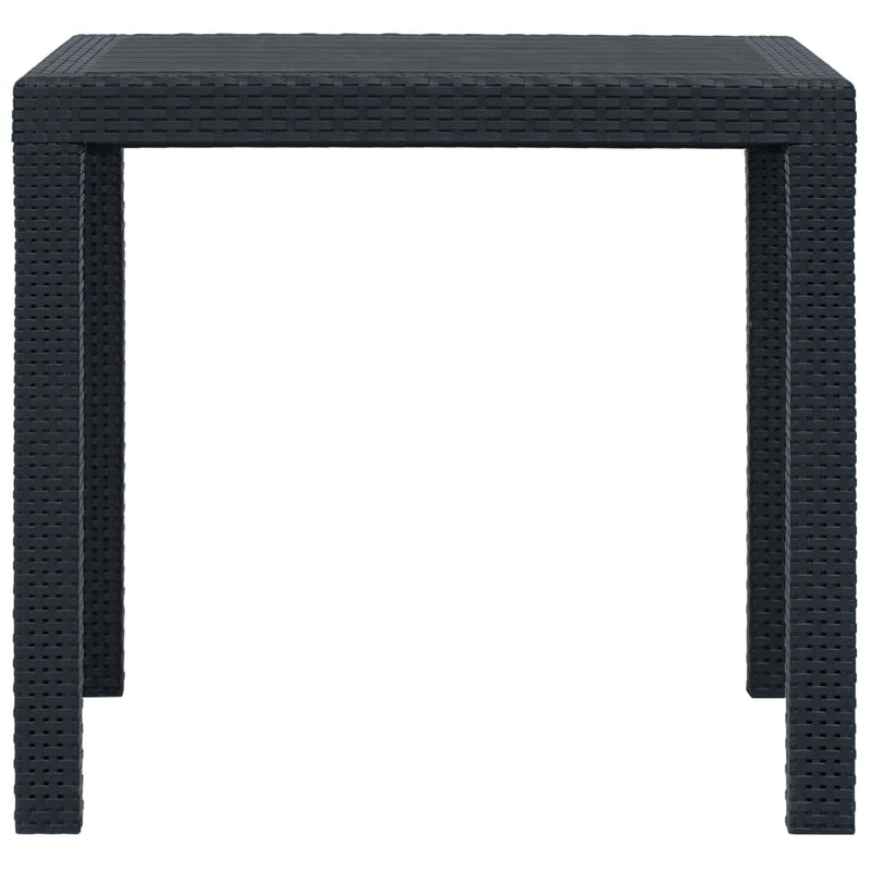 vidaXL antracitszürke rattan küllemű műanyag kerti asztal 79x79x72 cm
