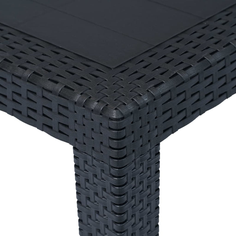 vidaXL antracitszürke rattan küllemű műanyag kerti asztal 79x79x72 cm