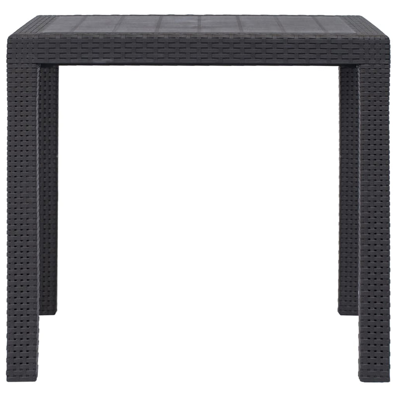 vidaXL barna rattan küllemű műanyag kerti asztal 79 x 79 x 72 cm