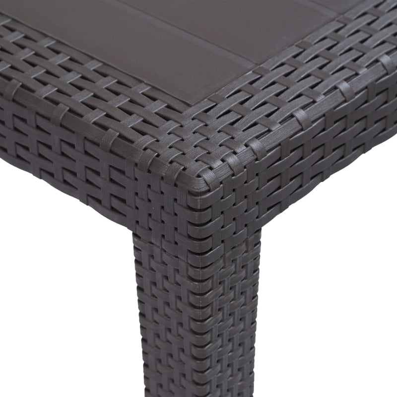 vidaXL barna rattan küllemű műanyag kerti asztal 79 x 79 x 72 cm