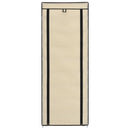 vidaXL krémszínű szövet cipőszekrény borítóval 57 x 29 x 162 cm