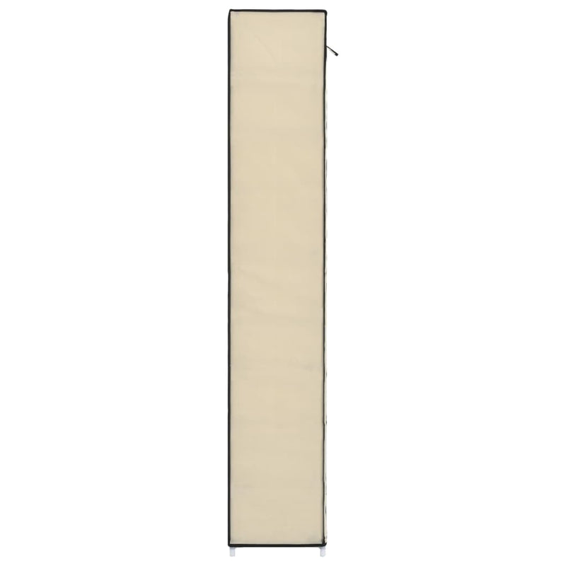 vidaXL krémszínű szövet cipőszekrény borítóval 57 x 29 x 162 cm