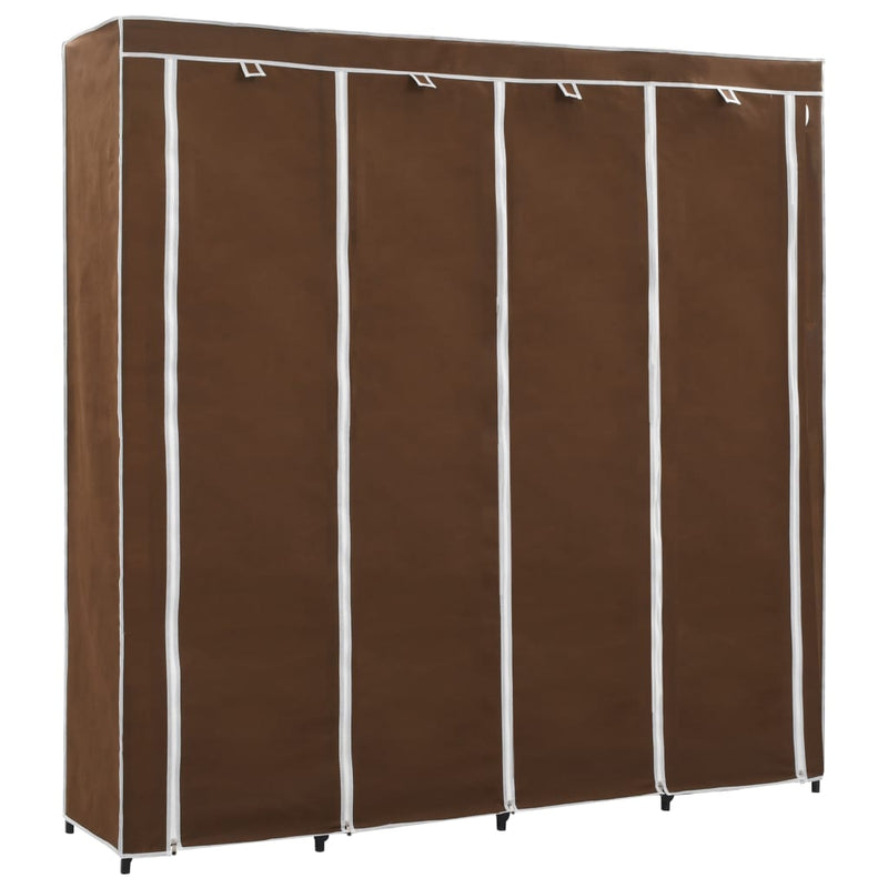 vidaXL barna ruhásszekrény 4 tárolórekesszel 175 x 45 x 170 cm