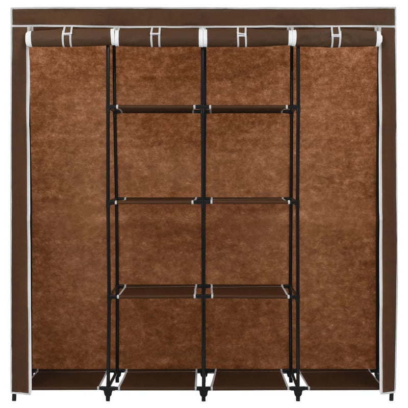 vidaXL barna ruhásszekrény 4 tárolórekesszel 175 x 45 x 170 cm