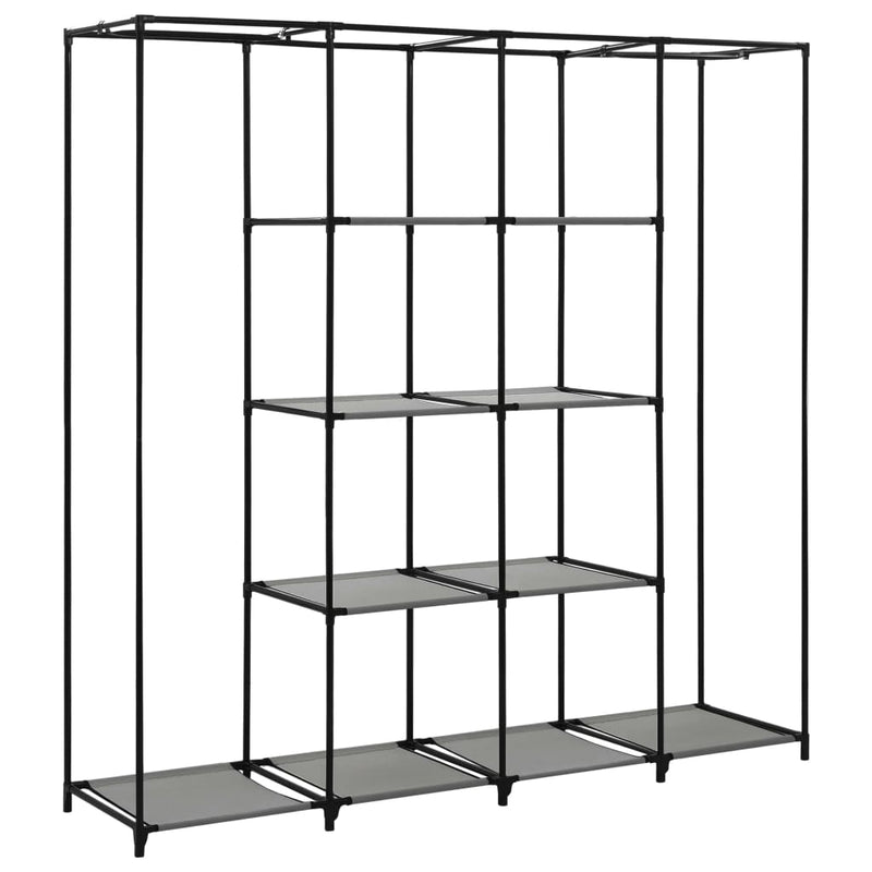 vidaXL szürke ruhásszekrény 4 tárolórekesszel 175 x 45 x 170 cm