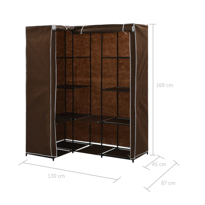 vidaXL barna sarokruhásszekrény 130 x 87 x 169 cm
