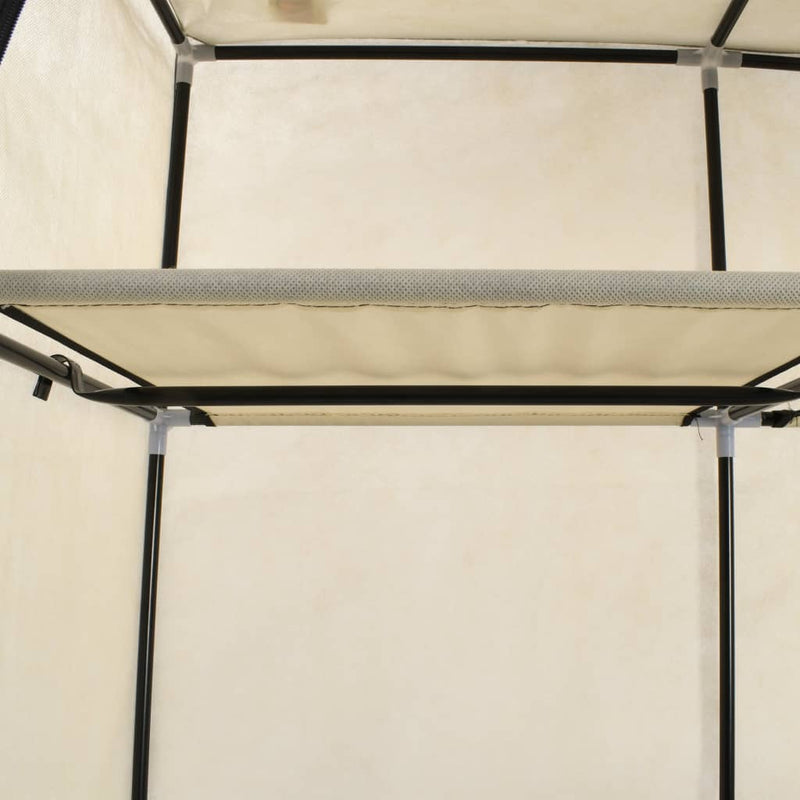 vidaXL krém szövet ruhásszekrény rekeszekkel és rudakkal 150x45x175 cm