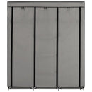 vidaXL szürke szövet ruhaszekrény rekeszekkel és rudakkal 150x45x175cm
