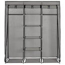 vidaXL szürke szövet ruhaszekrény rekeszekkel és rudakkal 150x45x175cm