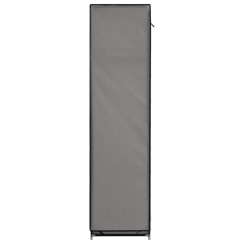 vidaXL szürke szövet ruhaszekrény rekeszekkel és rudakkal 150x45x175cm