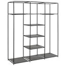 vidaXL szürke szövet ruhaszekrény rekeszekkel és rudakkal 150x45x175cm