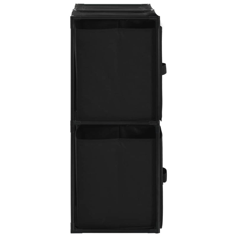 vidaXL acél tárolószekrény 4 db fekete szövetkosárral 63 x 30 x 71 cm