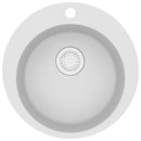 vidaXL fehér, egymedencés kerek gránit mosogatótálca