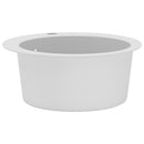 vidaXL fehér, egymedencés kerek gránit mosogatótálca