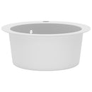 vidaXL fehér, egymedencés kerek gránit mosogatótálca